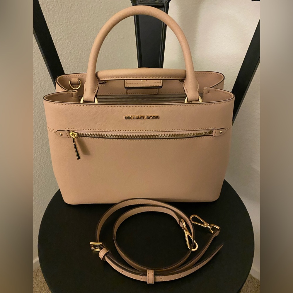 Michael Kors tan medium satchel with strap